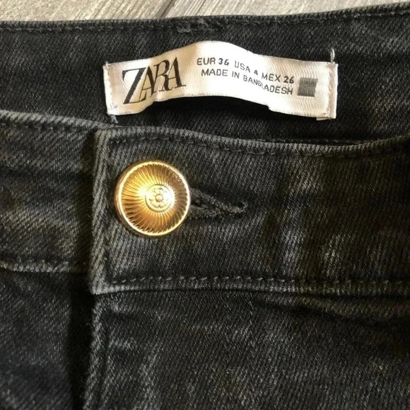 Zara Ankle High Rise Jeans Denim US4 Womens Ankle Mid Flare - Picture 4 of 11